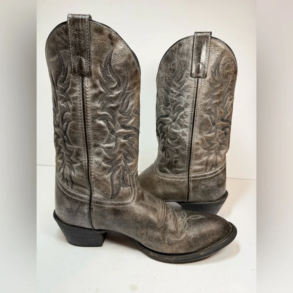Laredo Men’s‎ Western Leather Harding Boot Size 10D Grey Color